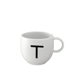 Becher T Letters In Weiß
