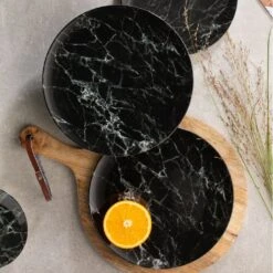 Speiseteller Black Marmory In Schwarz -Villeroy & Boch like by villeroy and boch speiseteller black marmory in schwarz 2