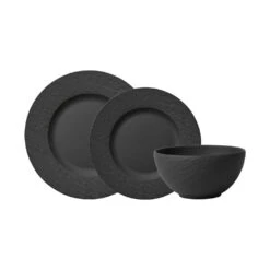 Villeroy & Boch Teller-Set, 12tlg, 4 Personen Manufacture Rock In Schwarz