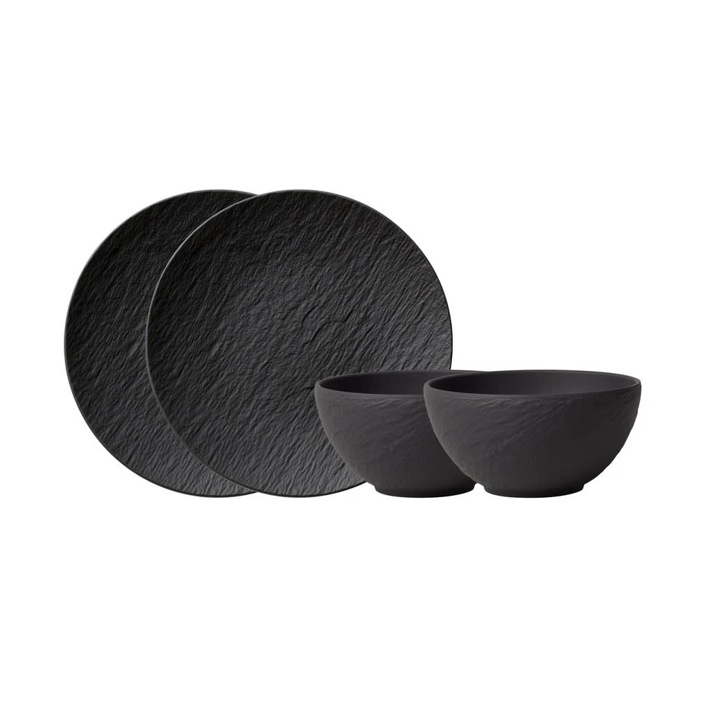 Teller-Set, 4-teilig, für 2 Personen Manufacture Rock in schwarz Villeroy & Boch Teller-Set, 4-teilig, Für 2 Personen Manufacture Rock In Schwarz -Villeroy & Boch villeroy and boch teller set 4 teilig fur 2 personen manufacture rock in schwarz