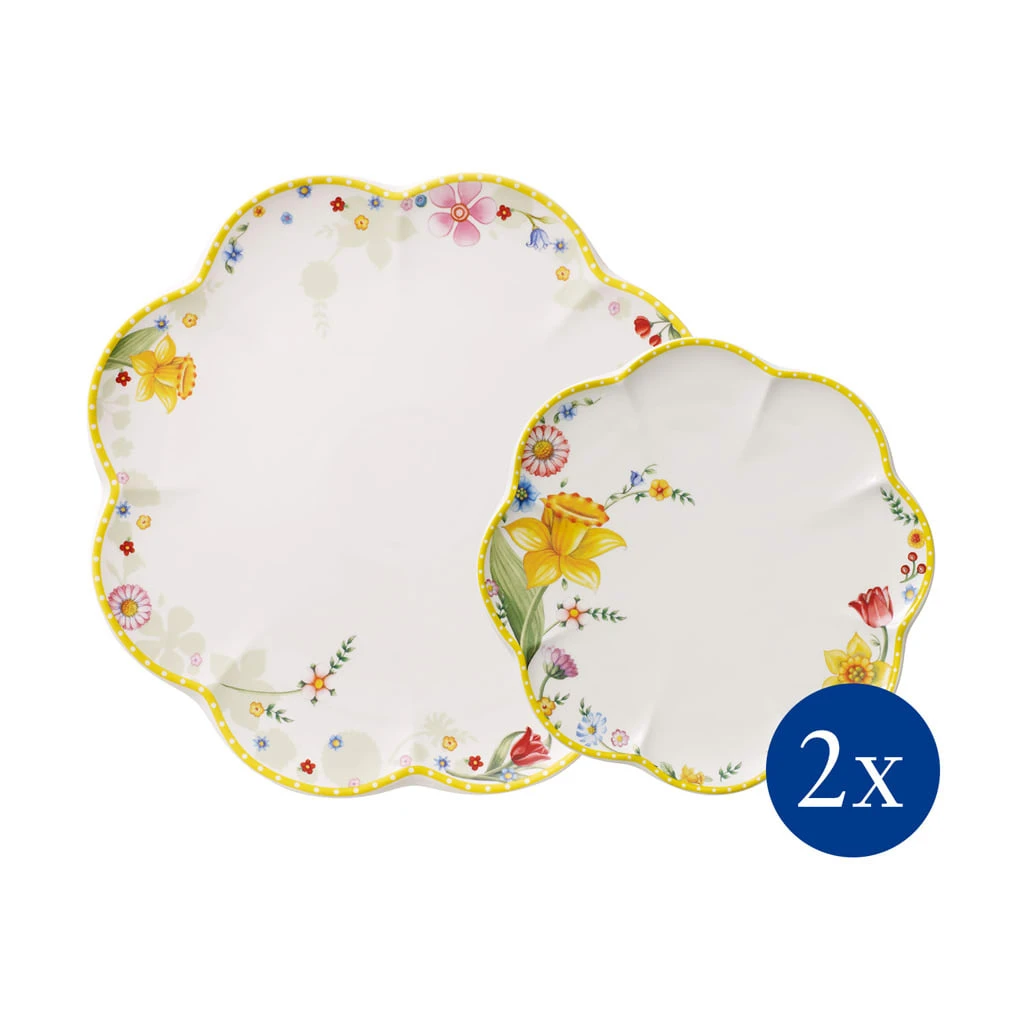 Teller-Set, Blumen, 4tlg, für 2 Pers Spring Awakening in gelb|grün Villeroy & Boch Teller-Set, Blumen, 4tlg, Für 2 Pers Spring Awakening In Gelb|grün -Villeroy & Boch villeroy and boch teller set blumen 4tlg fur 2 pers spring awakening in gelb grun